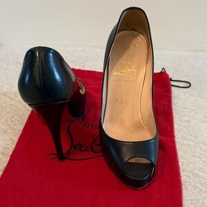 Christian Louboutin Black Peep Toe Heels